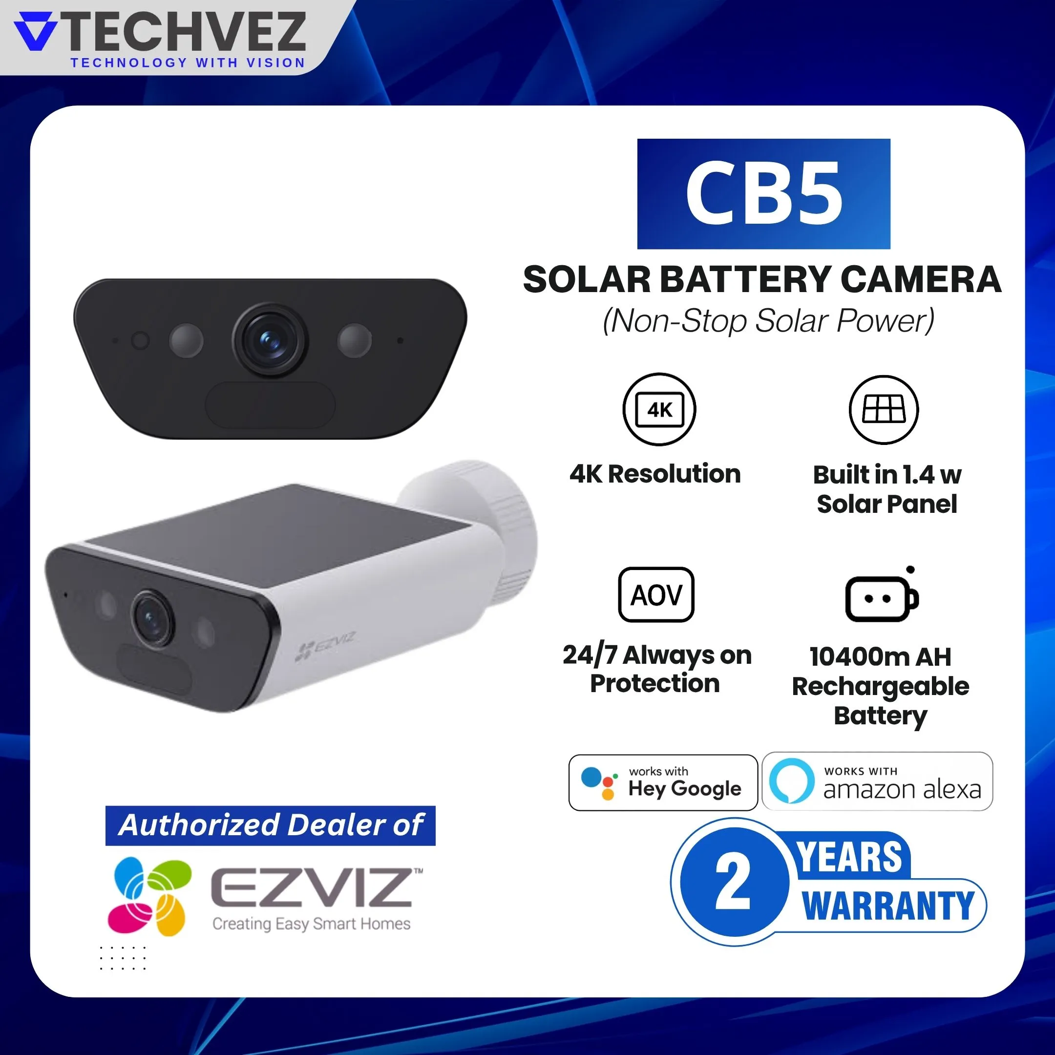 EZVIZ CB5 4K Solar Battery Camera | Smart Security - Image 2