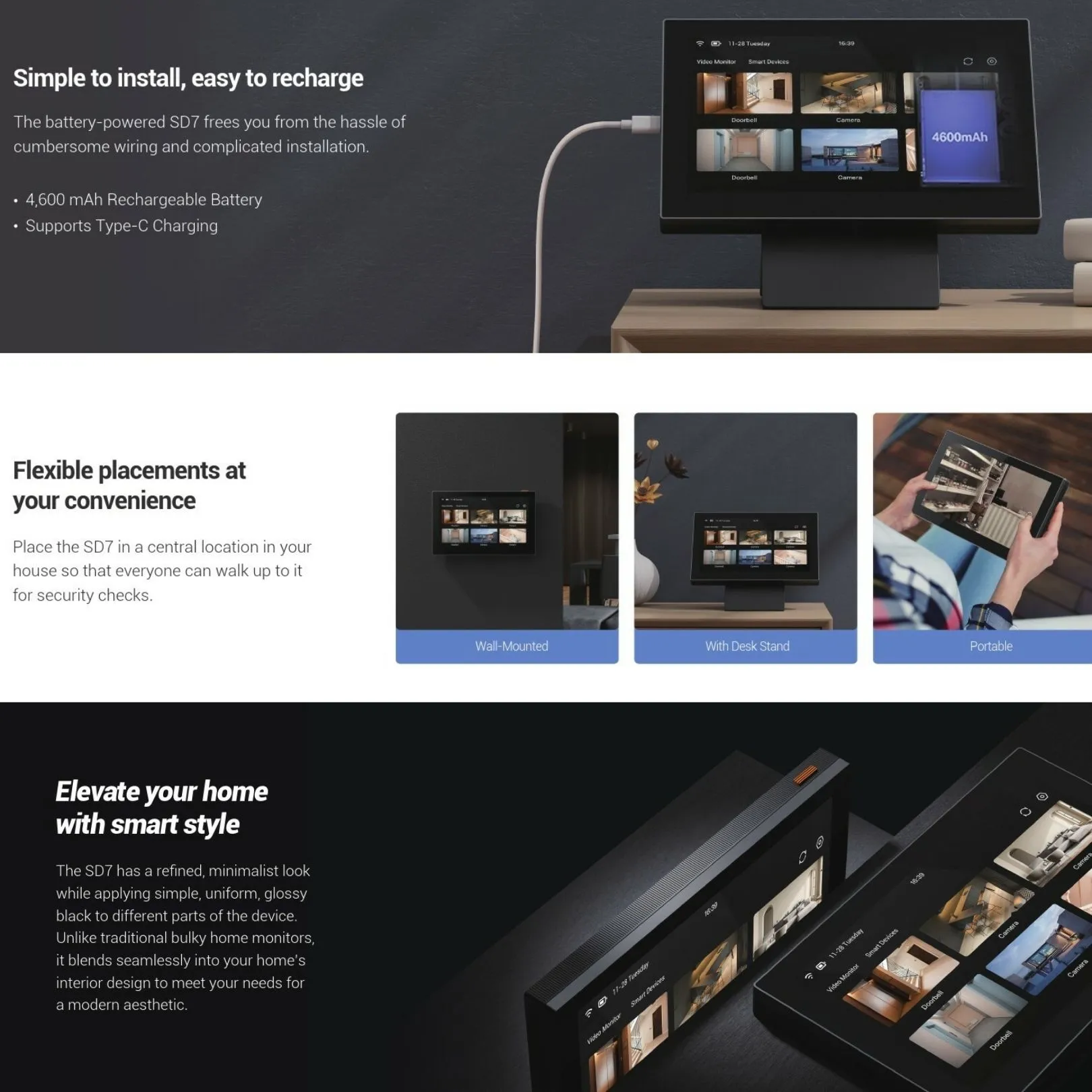 EZVIZ SD7 7 Inch Smart WiFi Touch Screen | Smart Security - Image 5